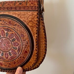Vintage Indian Mandala Leather Purse